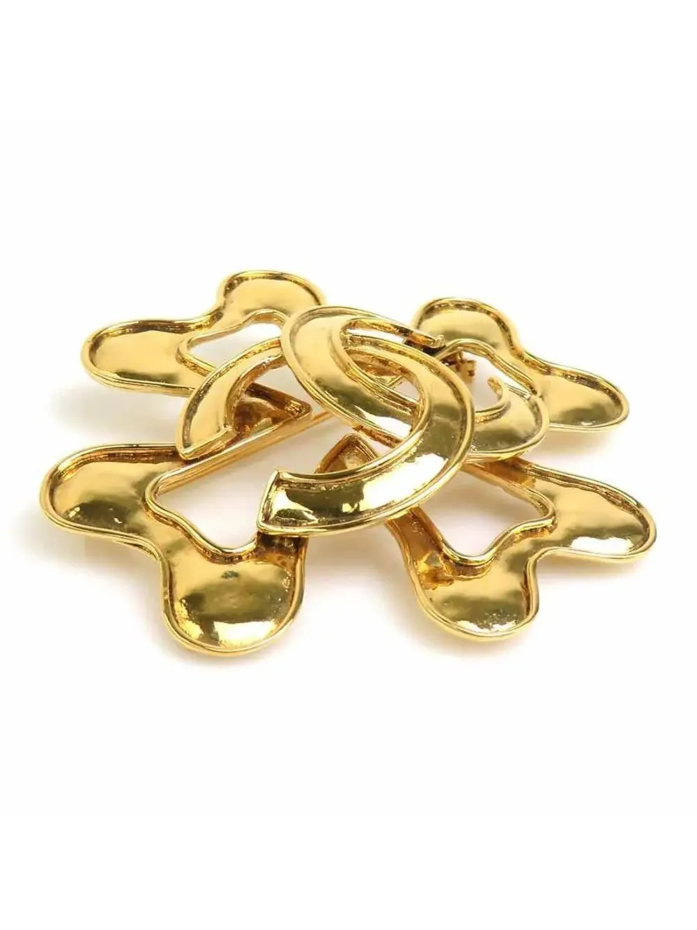 Auth Chanel Vintage Cc Logo Brooch Gold #302710C46B
